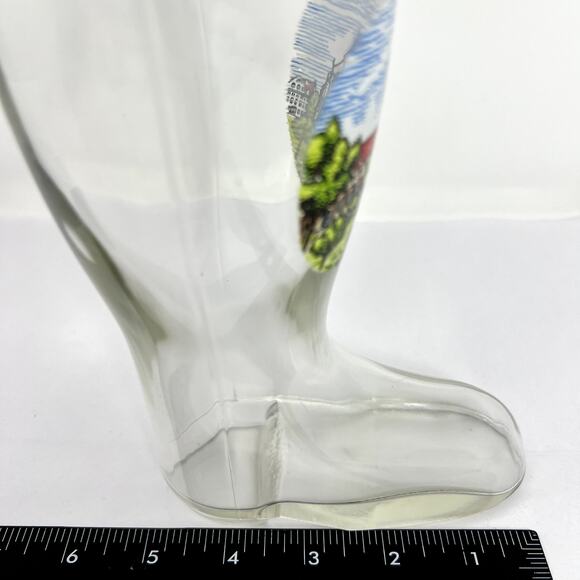 October Fest Liquor Beer Boot GLASS Cup Augsburg Pressed Clear Collect RARE VTG - Picture 5 of 12